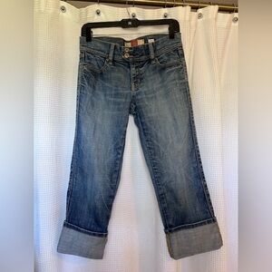 Y2K Old Navy Women's Blue Cuffed Capris